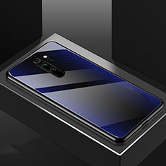 Custodia Silicone Gel Laterale Fantasia Modello Specchio Cover K01 per Xiaomi Redmi Note 8 Pro Blu
