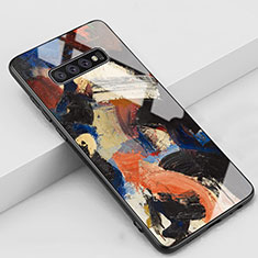 Custodia Silicone Gel Laterale Fantasia Modello Specchio Cover K03 per Samsung Galaxy S10 Arancione