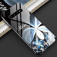 Custodia Silicone Gel Laterale Fantasia Modello Specchio Cover K04 per Samsung Galaxy S10 5G Bianco