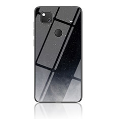 Custodia Silicone Gel Laterale Fantasia Modello Specchio Cover LS1 per Google Pixel 4a Grigio