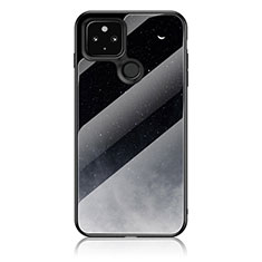 Custodia Silicone Gel Laterale Fantasia Modello Specchio Cover LS1 per Google Pixel 5 Grigio