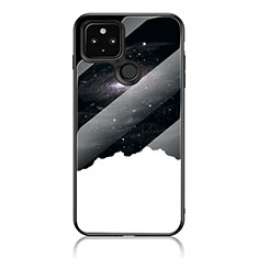 Custodia Silicone Gel Laterale Fantasia Modello Specchio Cover LS1 per Google Pixel 5 Nero