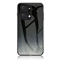 Custodia Silicone Gel Laterale Fantasia Modello Specchio Cover LS1 per Huawei Honor X7a Grigio