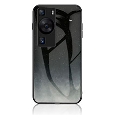 Custodia Silicone Gel Laterale Fantasia Modello Specchio Cover LS1 per Huawei P60 Grigio