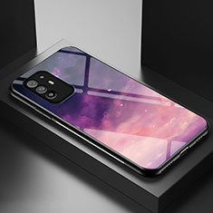 Custodia Silicone Gel Laterale Fantasia Modello Specchio Cover LS1 per Oppo F19 Pro+ Plus 5G Viola