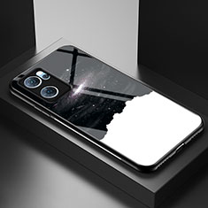 Custodia Silicone Gel Laterale Fantasia Modello Specchio Cover LS1 per Oppo Find X5 Lite 5G Nero