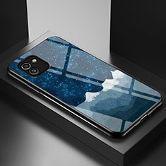 Custodia Silicone Gel Laterale Fantasia Modello Specchio Cover LS1 per Samsung Galaxy A03 Blu