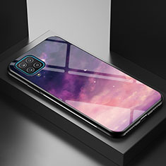 Custodia Silicone Gel Laterale Fantasia Modello Specchio Cover LS1 per Samsung Galaxy A12 5G Viola