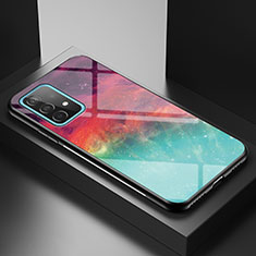 Custodia Silicone Gel Laterale Fantasia Modello Specchio Cover LS1 per Samsung Galaxy A52 5G Rosso