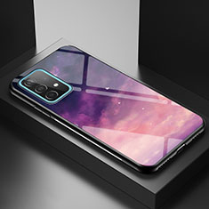 Custodia Silicone Gel Laterale Fantasia Modello Specchio Cover LS1 per Samsung Galaxy A52s 5G Viola