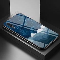 Custodia Silicone Gel Laterale Fantasia Modello Specchio Cover LS1 per Samsung Galaxy A70S Blu