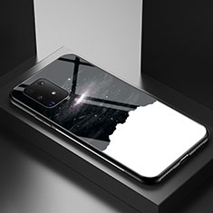 Custodia Silicone Gel Laterale Fantasia Modello Specchio Cover LS1 per Samsung Galaxy A91 Nero