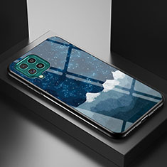 Custodia Silicone Gel Laterale Fantasia Modello Specchio Cover LS1 per Samsung Galaxy F62 5G Blu
