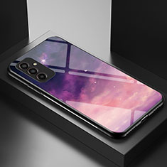 Custodia Silicone Gel Laterale Fantasia Modello Specchio Cover LS1 per Samsung Galaxy M13 4G Viola