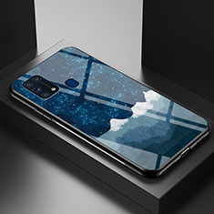 Custodia Silicone Gel Laterale Fantasia Modello Specchio Cover LS1 per Samsung Galaxy M31 Blu