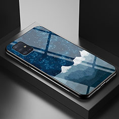 Custodia Silicone Gel Laterale Fantasia Modello Specchio Cover LS1 per Samsung Galaxy M40S Blu