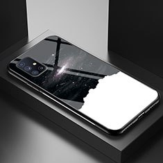 Custodia Silicone Gel Laterale Fantasia Modello Specchio Cover LS1 per Samsung Galaxy M51 Nero