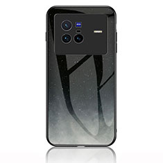 Custodia Silicone Gel Laterale Fantasia Modello Specchio Cover LS1 per Vivo X80 5G Grigio