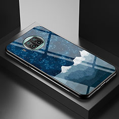 Custodia Silicone Gel Laterale Fantasia Modello Specchio Cover LS1 per Xiaomi Mi 10i 5G Blu