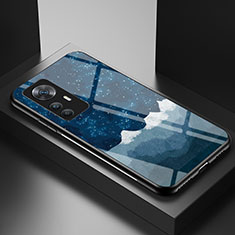 Custodia Silicone Gel Laterale Fantasia Modello Specchio Cover LS1 per Xiaomi Mi 12T Pro 5G Blu