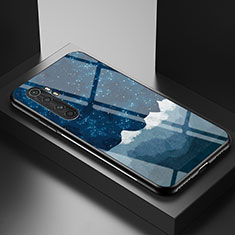 Custodia Silicone Gel Laterale Fantasia Modello Specchio Cover LS1 per Xiaomi Mi Note 10 Lite Blu