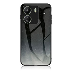 Custodia Silicone Gel Laterale Fantasia Modello Specchio Cover LS1 per Xiaomi Poco C65 Grigio