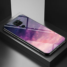 Custodia Silicone Gel Laterale Fantasia Modello Specchio Cover LS1 per Xiaomi Redmi Note 9 Viola