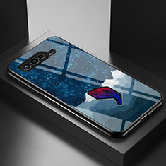 Custodia Silicone Gel Laterale Fantasia Modello Specchio Cover LS2 per Asus ROG Phone 5 Ultimate Blu