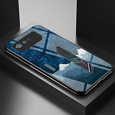 Custodia Silicone Gel Laterale Fantasia Modello Specchio Cover LS2 per Asus ROG Phone 6 Pro Blu
