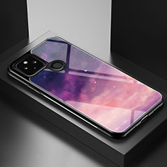 Custodia Silicone Gel Laterale Fantasia Modello Specchio Cover LS2 per Google Pixel 4a 5G Viola