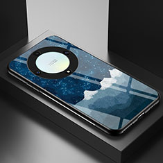 Custodia Silicone Gel Laterale Fantasia Modello Specchio Cover LS2 per Huawei Honor Magic5 Lite 5G Blu
