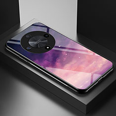 Custodia Silicone Gel Laterale Fantasia Modello Specchio Cover LS2 per Huawei Honor Magic6 Lite 5G Viola