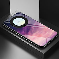 Custodia Silicone Gel Laterale Fantasia Modello Specchio Cover LS2 per Huawei Honor X9a 5G Viola