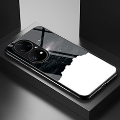 Custodia Silicone Gel Laterale Fantasia Modello Specchio Cover LS2 per Huawei P50 Nero