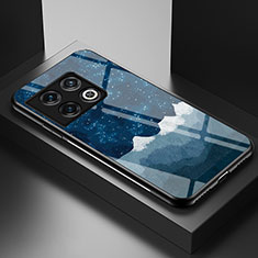 Custodia Silicone Gel Laterale Fantasia Modello Specchio Cover LS2 per OnePlus 10 Pro 5G Blu