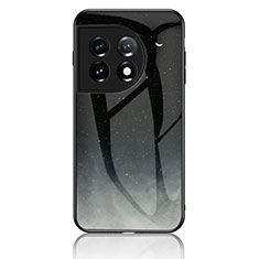 Custodia Silicone Gel Laterale Fantasia Modello Specchio Cover LS2 per OnePlus 11 5G Grigio