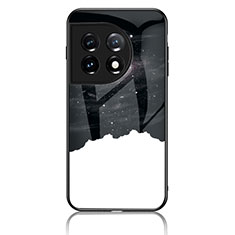 Custodia Silicone Gel Laterale Fantasia Modello Specchio Cover LS2 per OnePlus 11 5G Nero