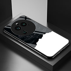 Custodia Silicone Gel Laterale Fantasia Modello Specchio Cover LS2 per Oppo Find X6 5G Nero