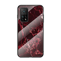 Custodia Silicone Gel Laterale Fantasia Modello Specchio Cover LS2 per Xiaomi Mi 10T 5G Rosso