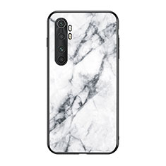 Custodia Silicone Gel Laterale Fantasia Modello Specchio Cover LS2 per Xiaomi Mi Note 10 Lite Bianco