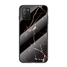 Custodia Silicone Gel Laterale Fantasia Modello Specchio Cover LS2 per Xiaomi Poco M3 Oro e Nero