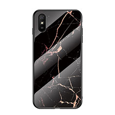 Custodia Silicone Gel Laterale Fantasia Modello Specchio Cover LS2 per Xiaomi Redmi 9AT Oro e Nero