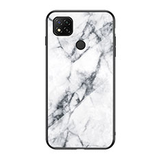 Custodia Silicone Gel Laterale Fantasia Modello Specchio Cover LS2 per Xiaomi Redmi 9C NFC Bianco