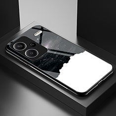 Custodia Silicone Gel Laterale Fantasia Modello Specchio Cover LS2 per Xiaomi Redmi Note 13 Pro+ Plus 5G Nero