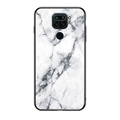 Custodia Silicone Gel Laterale Fantasia Modello Specchio Cover LS2 per Xiaomi Redmi Note 9 Bianco