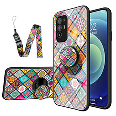 Custodia Silicone Gel Laterale Fantasia Modello Specchio Cover LS3 per Oppo F19 Pro+ Plus 5G Colorato