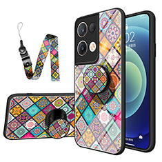 Custodia Silicone Gel Laterale Fantasia Modello Specchio Cover LS3 per Oppo Reno8 Pro 5G Multicolore