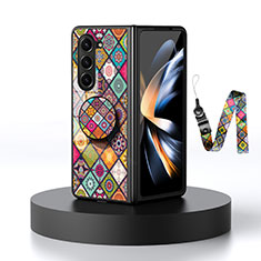 Custodia Silicone Gel Laterale Fantasia Modello Specchio Cover LS3 per Samsung Galaxy Z Fold5 5G Multicolore