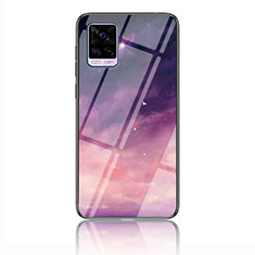 Custodia Silicone Gel Laterale Fantasia Modello Specchio Cover LS3 per Vivo V20 Viola