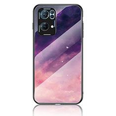 Custodia Silicone Gel Laterale Fantasia Modello Specchio Cover LS4 per Oppo Reno7 Pro 5G Viola